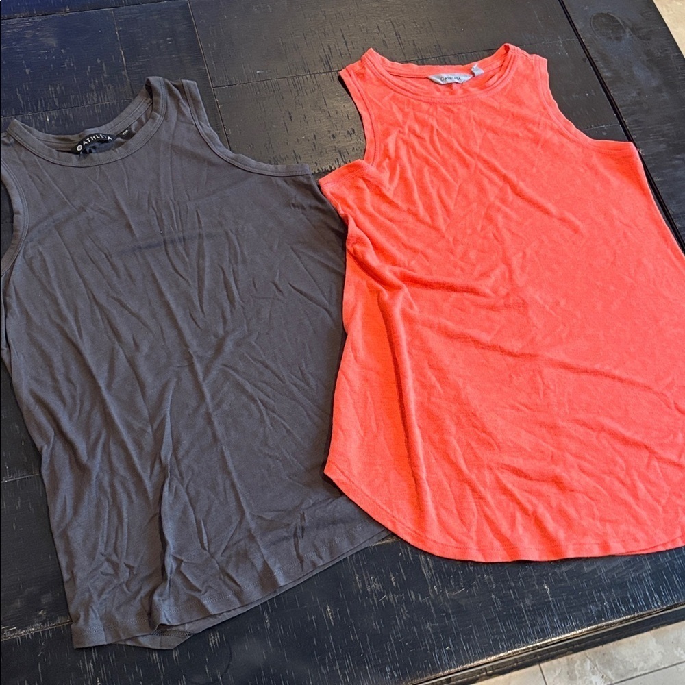 Bundle Athleta Breezy Casual Workout Gym Tank Top XXS/ XS​​​​​​​ Gray Orange